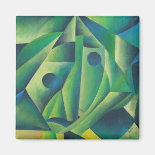 Geometrische Abstracte dorpsvrouw en hoofddoek Magneet