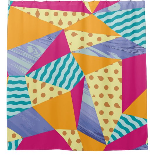 Geometrische, abstracte elementen: decoratief naad douchegordijn (Voorkant)