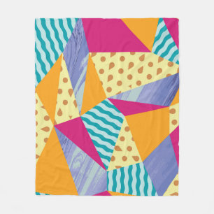 Geometrische, abstracte elementen: decoratief naad fleece deken