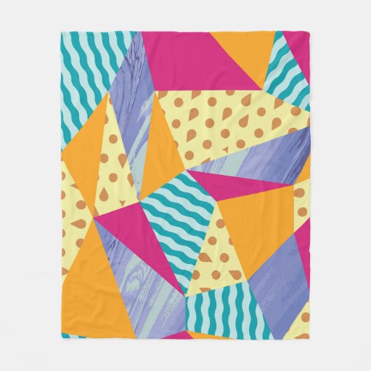 Geometrische, abstracte elementen: decoratief naad fleece deken (Voorkant)