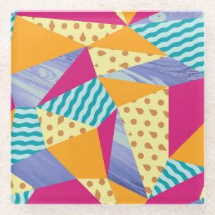 Geometrische, abstracte elementen: decoratief naad glazen onderzetter