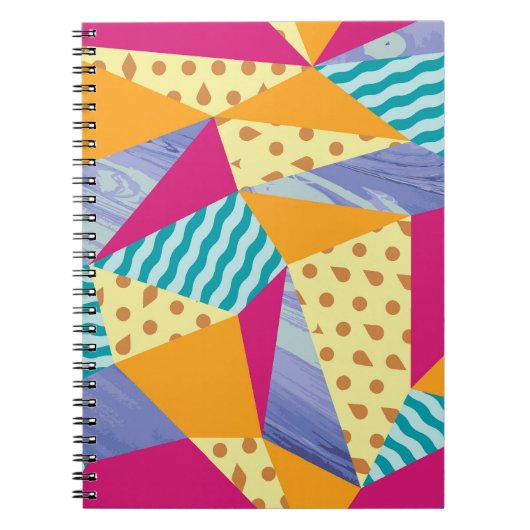 Geometrische, abstracte elementen: decoratief naad notitieboek (Voorkant)