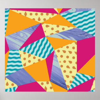 Geometrische, abstracte elementen: decoratief naad poster