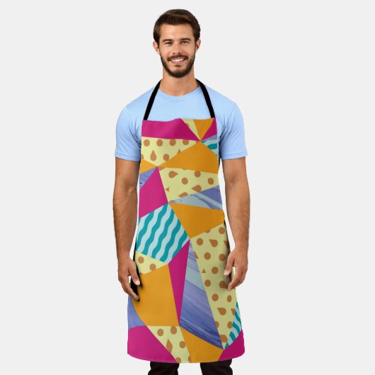 Geometrische, abstracte elementen: decoratief naad schort (Gedragen)