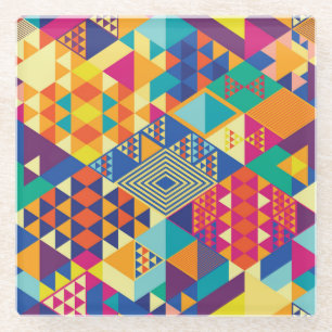 Geometrische, abstracte elementen,  patroon. glazen onderzetter