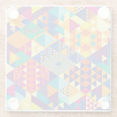 Geometrische, abstracte elementen,  patroon. glazen onderzetter (Achterkant)