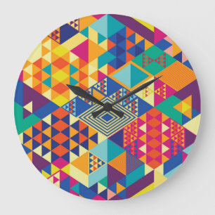 Geometrische, abstracte elementen,  patroon. grote klok