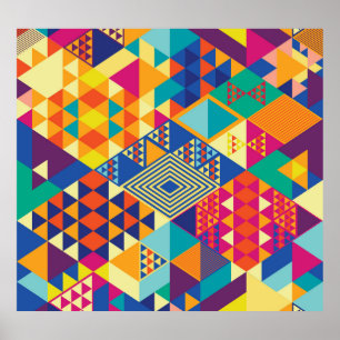 Geometrische, abstracte elementen, patroon. poster