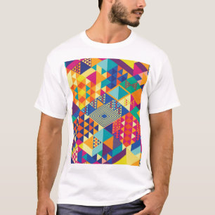 Geometrische, abstracte elementen, patroon. t-shirt
