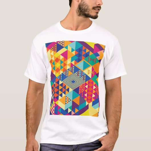 Geometrische, abstracte elementen, patroon. t-shirt (Voorkant)