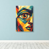 Geometrische Abstracte Eye Face Pop Art Canvas Pri (Insitu (Houten vloer))