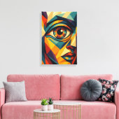 Geometrische Abstracte Eye Face Pop Art Canvas Pri Afdruk (Insitu (Woonkamer))