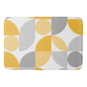 Geometrische Abstracte Gele Grijze Mid Century Mod Badmat