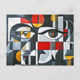 Geometrische Abstracte Gezichtssamenstelling Briefkaart