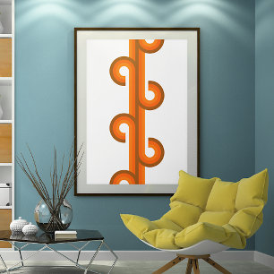 Geometrische Abstracte Golf Strepen Fusie Kunst Pa Poster