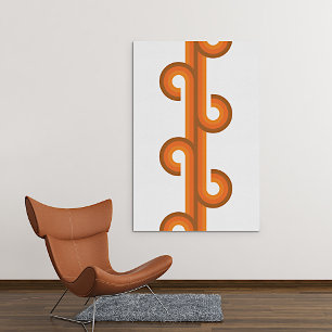 Geometrische Abstracte golfstrepen Fusion kunstpat Canvas Afdruk