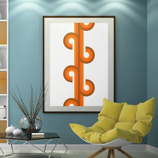 Geometrische Abstracte golfstrepen Fusion kunstpat Poster