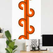 Geometrische Abstracte golfstrepen Fusion kunstpat Poster (Thuiskantoor)