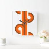 Geometrische Abstracte golfstrepen Fusion kunstpat Vierkante Klok (Huis)