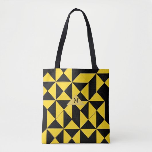Geometrische Abstracte goudkleurdriehoeken Tote Bag (Voorkant)