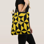 Geometrische Abstracte goudkleurdriehoeken Tote Bag (Dichtbij)