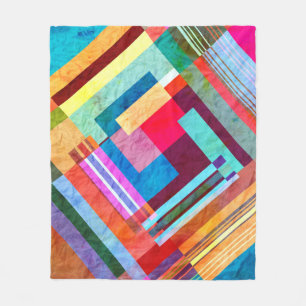 Geometrische abstracte, grafische kleurenachtergro fleece deken