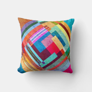 Geometrische abstracte, grafische kleurenachtergro kussen