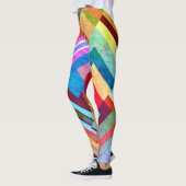 Geometrische abstracte, grafische kleurenachtergro leggings (Links)