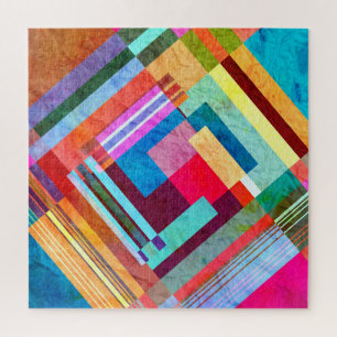 Geometrische abstracte, grafische kleurenachtergro legpuzzel