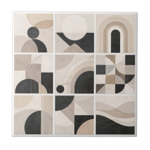 Geometrische Abstracte Harmonie – Moderne Keramisc Tegeltje