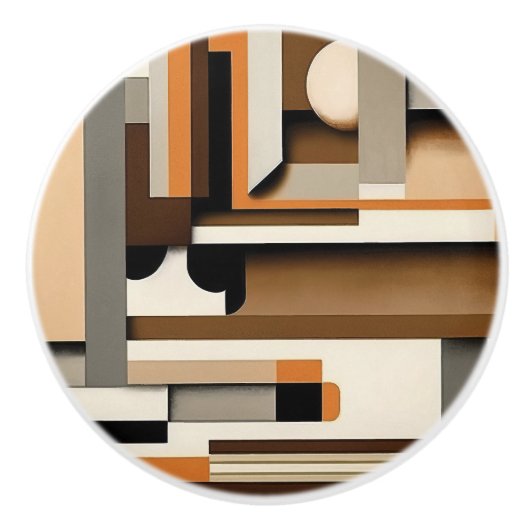 Geometrische Abstracte keramische knop (Voorkant)