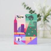 Geometrische Abstracte kerst New York City Reizen Briefkaart (Staand voorkant)