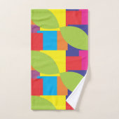 Geometrische Abstracte kleurrijke vierkant lederen Bad Handdoek (Handdoek)