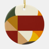 Geometrische Abstracte kleurrijke warm Matige vorm Keramisch Ornament (Voorkant)