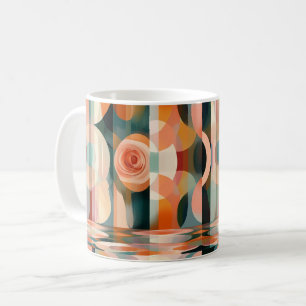 Geometrische abstracte kunst. bloemig vintage koffiemok