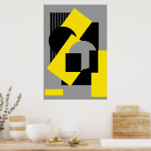 Geometrische abstracte kunst deco mash-up2 poster (Keuken)