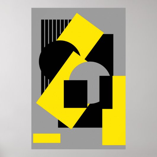 Geometrische abstracte kunst deco mash-up2 poster (Voorkant)