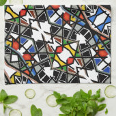 Geometrische Abstracte Kunst Dekken Theedoek (Gevouwen)