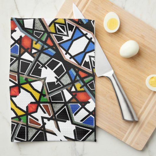Geometrische Abstracte Kunst Dekken Theedoek (Quarter Fold)