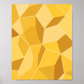 Geometrische Abstracte kunst in goudgele tinten Poster (Voorkant)
