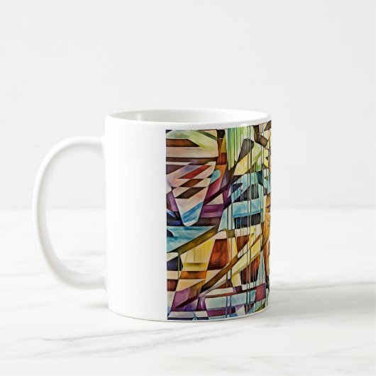 Geometrische Abstracte kunst Koffiemok (Links)