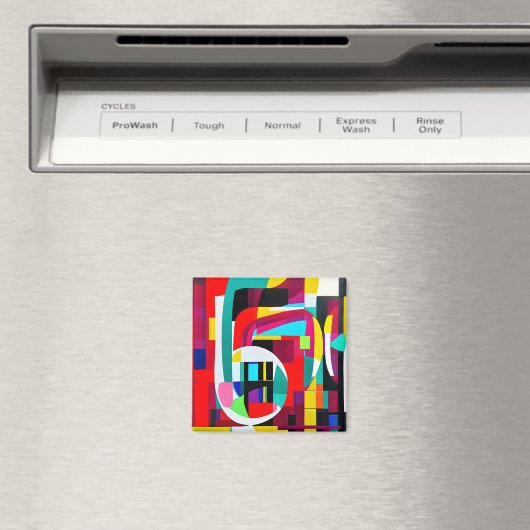 Geometrische Abstracte kunst Magneet (Insitu (Vaatwasser))