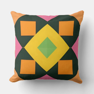Geometrische abstracte kunst met levendige kleuren kussen