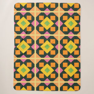 Geometrische abstracte kunst met levendige kleuren sherpa deken