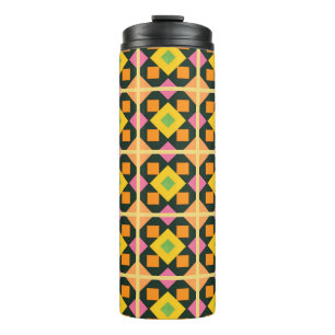 Geometrische abstracte kunst met levendige kleuren thermosbeker
