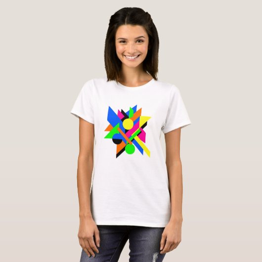 Geometrische Abstracte kunst Modern Bold Design T-shirt (Voorkant volledig)
