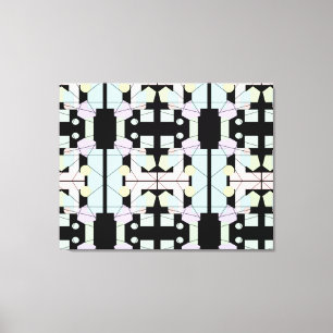 Geometrische Abstracte kunst voor zwart en pasta Canvas Afdruk