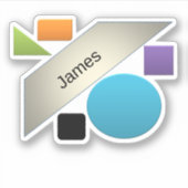 Geometrische Abstracte kunstminimalistische ontwer Sticker (Voorkant)