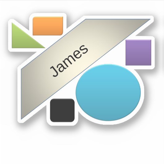 Geometrische Abstracte kunstminimalistische ontwer Sticker (Voorkant)