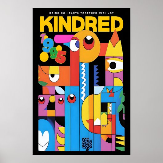 Geometrische Abstracte Kunstprint Kindred Tentoons Poster (Voorkant)